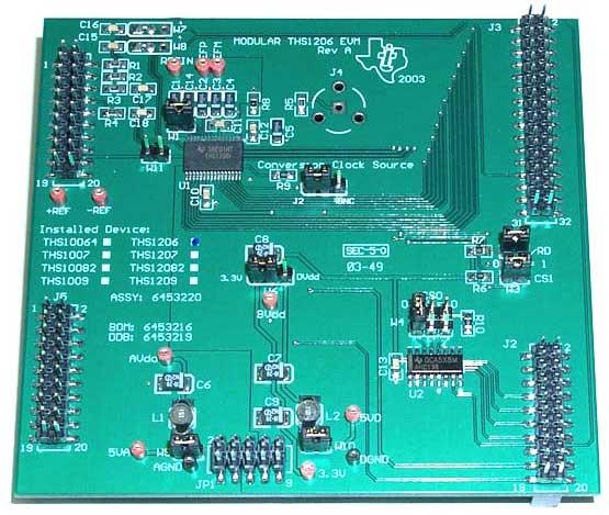 Texas Instruments-THS1206M-EVM Kit e schede di sviluppo di convertitori di dati THS1206M ADC Evaluation Board 6MSPS