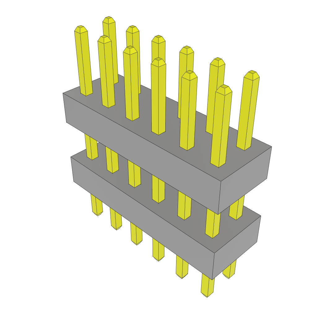 Samtec-TW-06-03-S-D-260-115 连接器插头及 PCB 插座 Conn Board Stacker HDR 12 POS 2mm Solder ST Top Entry Thru-Hole Bulk