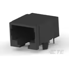 TE Connectivity-1116504-2 Steckverbinder, Telefon und Telekommunikation Conn RJ-45 F 8 POS 1.27mm Solder RA Thru-Hole 8 Terminal 1 Port Cat 5 Box