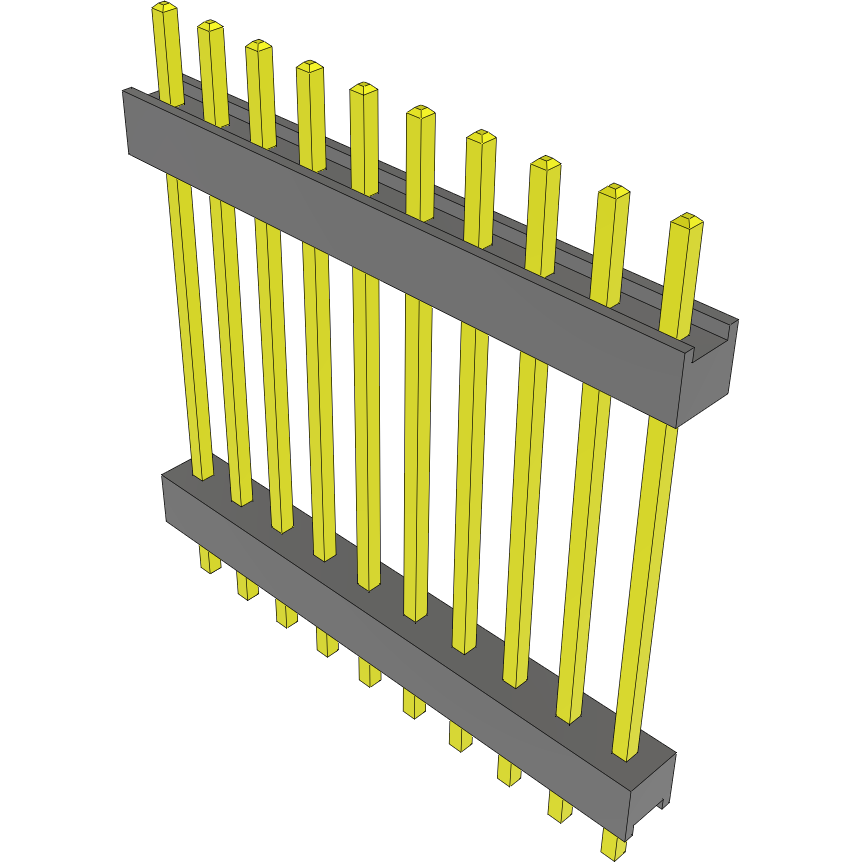 Samtec-DW-10-12-G-S-790 Connector Headers and PCB Receptacles Conn Board Stacker HDR 10 POS 2.54mm Solder ST Top Entry Thru-Hole Bulk