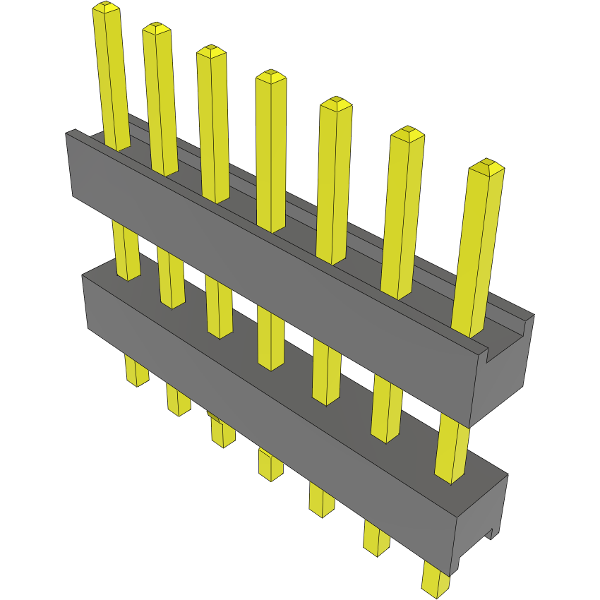 Samtec-DW-07-15-T-S-335-LL Cabezales del conector y receptáculos PCB Conn Board Stacker HDR 7 POS 2.54mm Solder ST Top Entry Thru-Hole Bulk