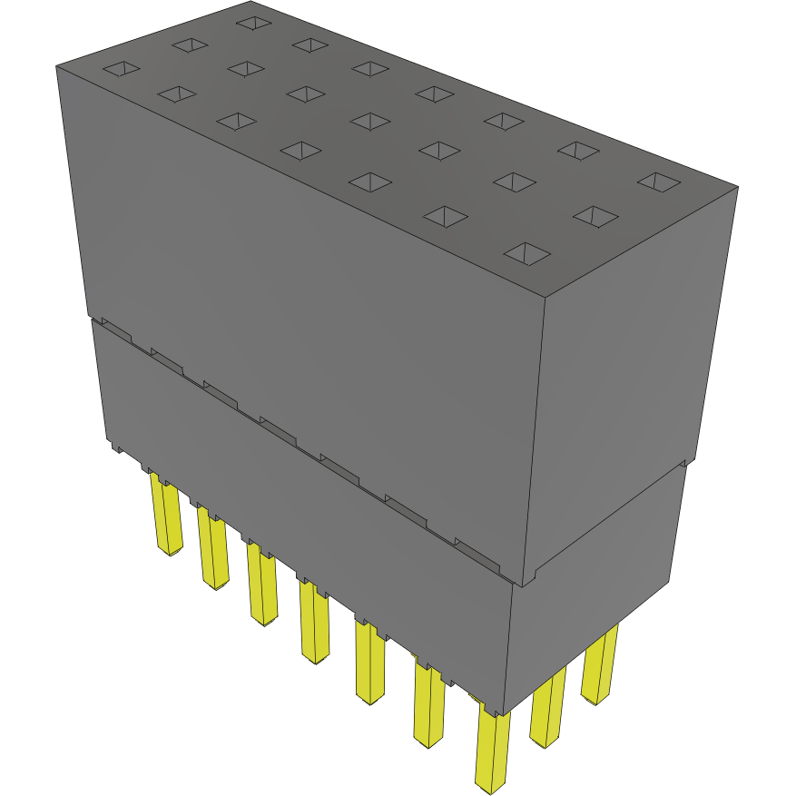 Samtec-ESQ-107-23-G-T Steckverbinderleisten und Leiterplattenbuchsen Conn Elevated Socket SKT 21 POS 2.54mm Solder ST Top Entry Thru-Hole Bulk