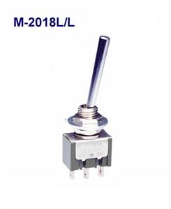 NKK Switches-M-2018L/L Switch Toggle Switch Toggle (ON) OFF (ON) SPDT Small Cone Lever Solder Lug 6A 250VAC 30VDC Panel Mount with Threads