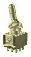 knitter-switch-MTL 306 D Kippschalter Switch Toggle ON ON 3PDT Locking Lever Solder Tag 6A 250VAC 30VDC Panel Mount with Threads