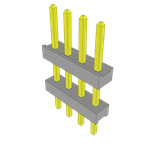 Conn Board Stacker HDR 4 POS 2mm Solder ST Top Entry Thru-Hole Bulk