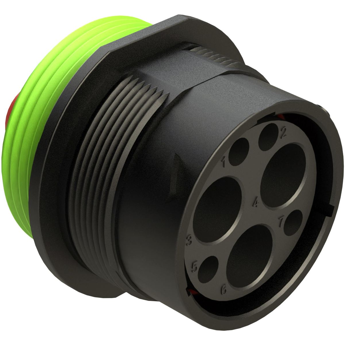 Amphenol-AHDP04-24-07PN-WTACL22 Connector Circular Size 24 Receptacle, 7 Position, Pin, Standard Arrangement, Normal Seal, Wide Thread Adapter