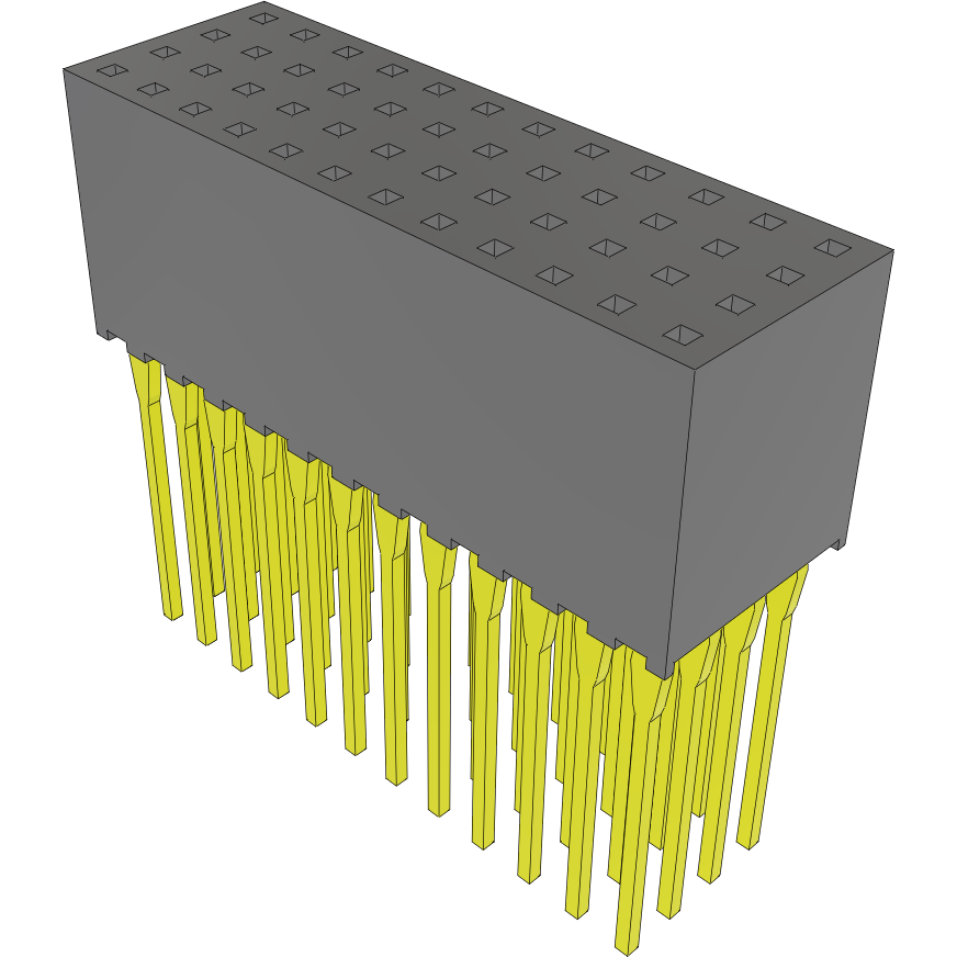 Samtec-PTHF-112-02-GF-Q-368 连接器插头及 PCB 插座 Conn Socket Strip SKT 48 POS 2mm Press Fit ST Top Entry Thru-Hole Tube