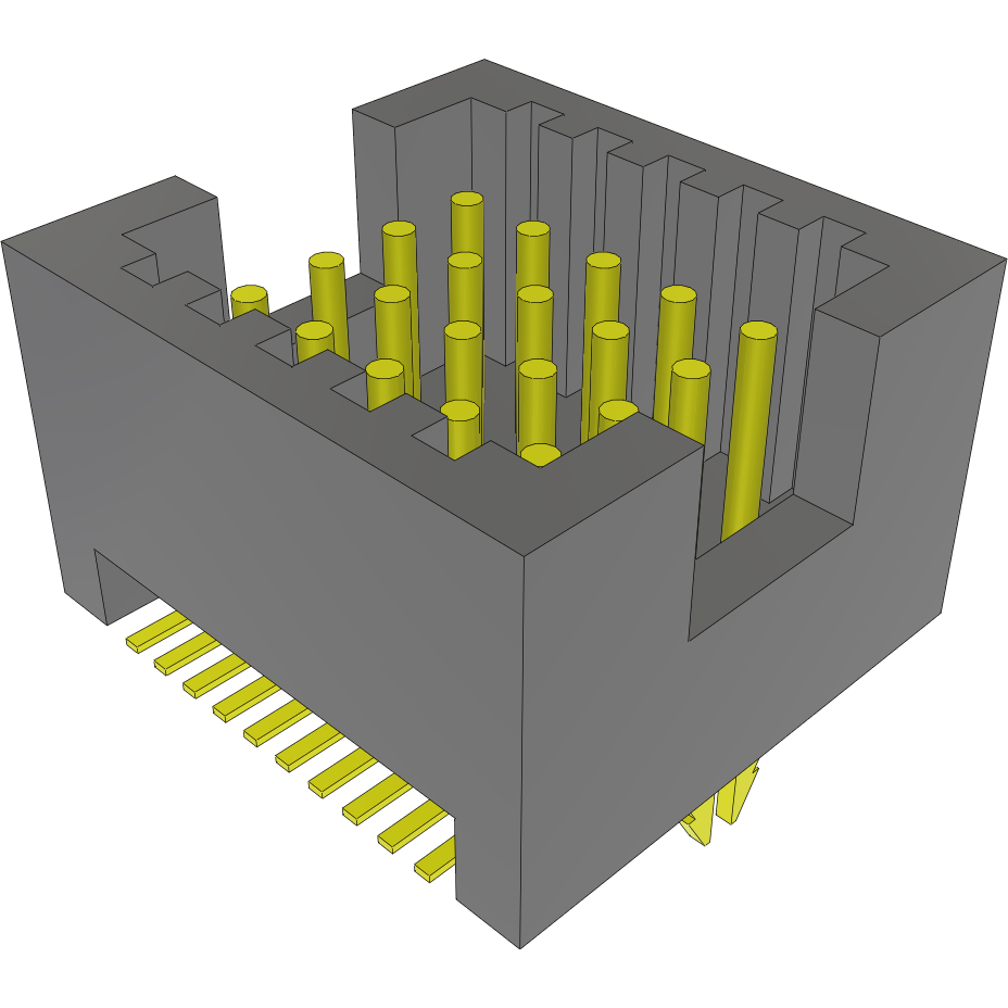 Samtec-MOLC-105-02-S-Q-LC-TR Connector Headers and PCB Receptacles Conn Shrouded Header (4 Sides) HDR 20 POS 1.27mm Solder ST SMD T/R