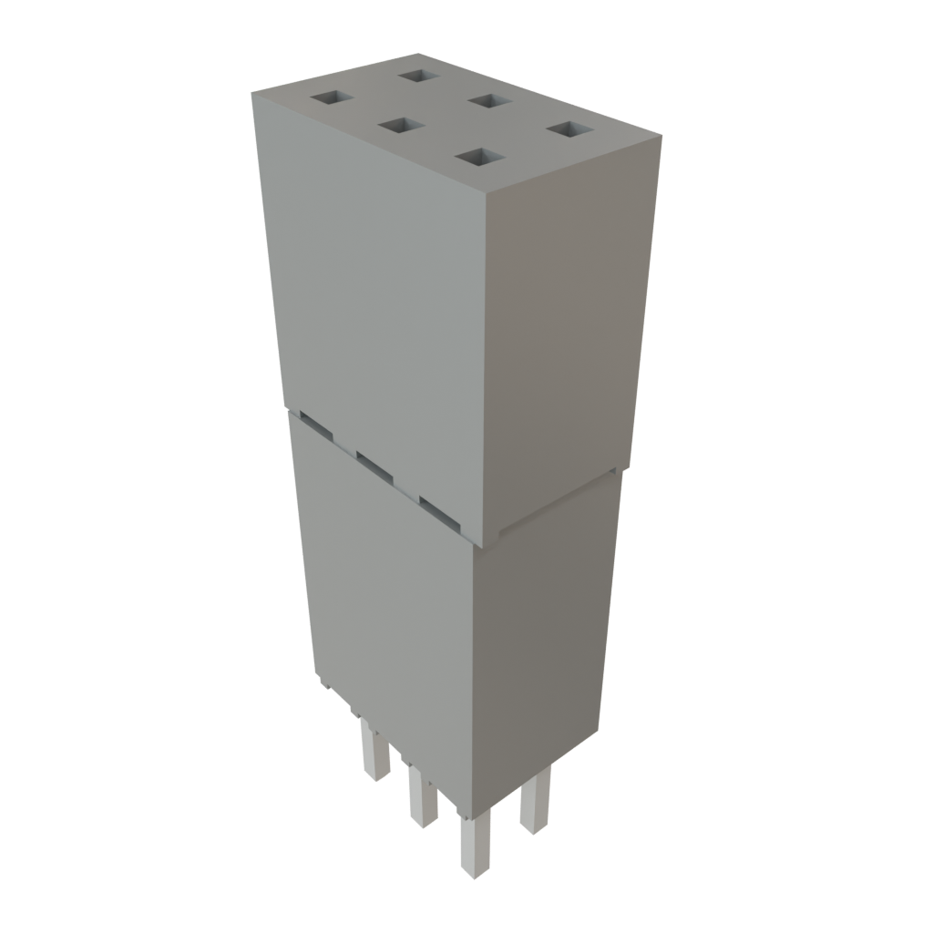 Samtec-ESQ-103-44-L-D Piastre connettori e prese PCB Conn Elevated Socket SKT 6 POS 2.54mm Solder ST Top Entry Thru-Hole Bulk