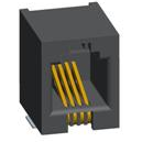 Amphenol Communications Solutions-73306-111LF Connector Telephone and Telecom RJ45 Modular Jack, Input Output Connectors, CAT 3, Standard, 4P4C, Right Angle, Surface Mount, without Shield, 1 Port