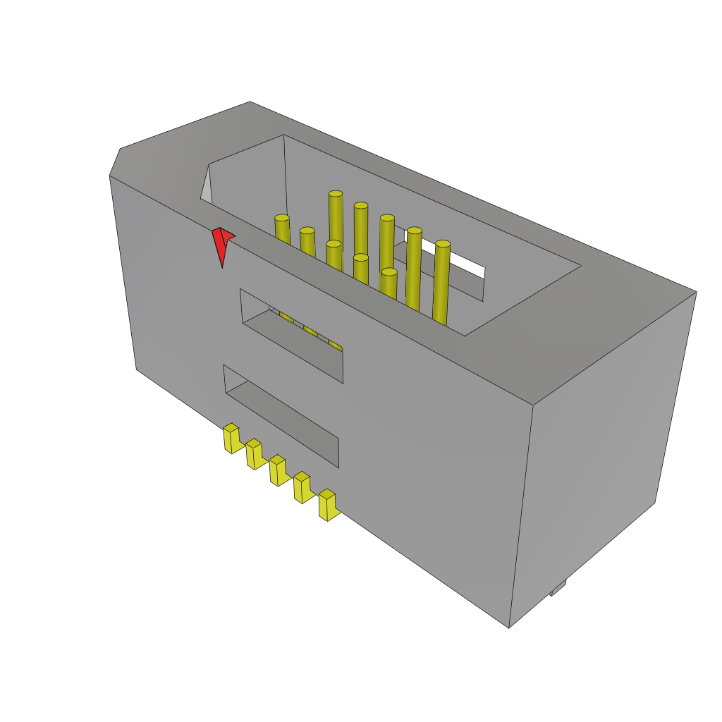 Samtec-TEM-105-02-03.0-H-D-WT-TR 连接器插头及 PCB 插座 Conn Shrouded Header (4 Sides) HDR 10 POS 0.8mm Solder ST Top Entry SMD T/R