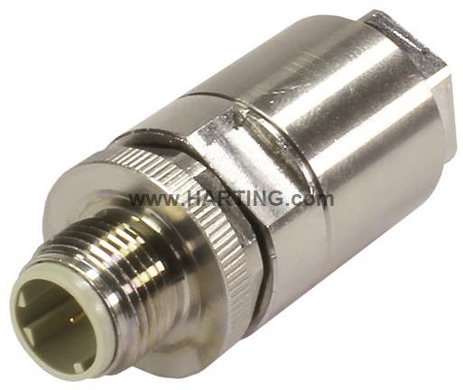 HARTING-21038821435 Steckverbinder, rund Conn M12 Circular PIN 4 POS Crimp ST Cable Mount 4 Terminal 1 Port