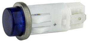 Visual Communications-1092QC6-12V Panel Mount Indicators Panel Mount Indicator Round 0.5" LED 12V Tab Hi-Hat Blue