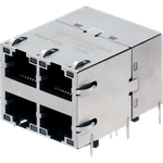 Conn RJ-45 (4)F 32 POS 1.27mm Solder RA Thru-Hole 72 Terminal 4 Port