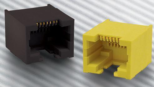 Amphenol Communications Solutions-RJLSE4038101T Raccordement téléphone et télécom Modular Jack - Right Angle, Input Output Connectors 6P6C, SMT, Shield, Without LEDs