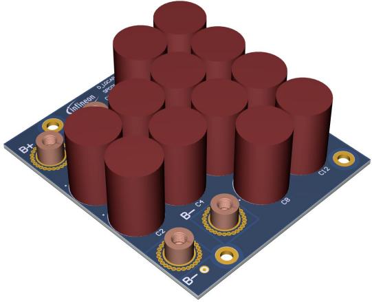 Infineon Technologies AG-KITLGCAPBOM006TOBO1 Entwicklungssätze und Werkzeuge Kit Capacitor Board for Low Voltage Drives Scalable Power Demo Board