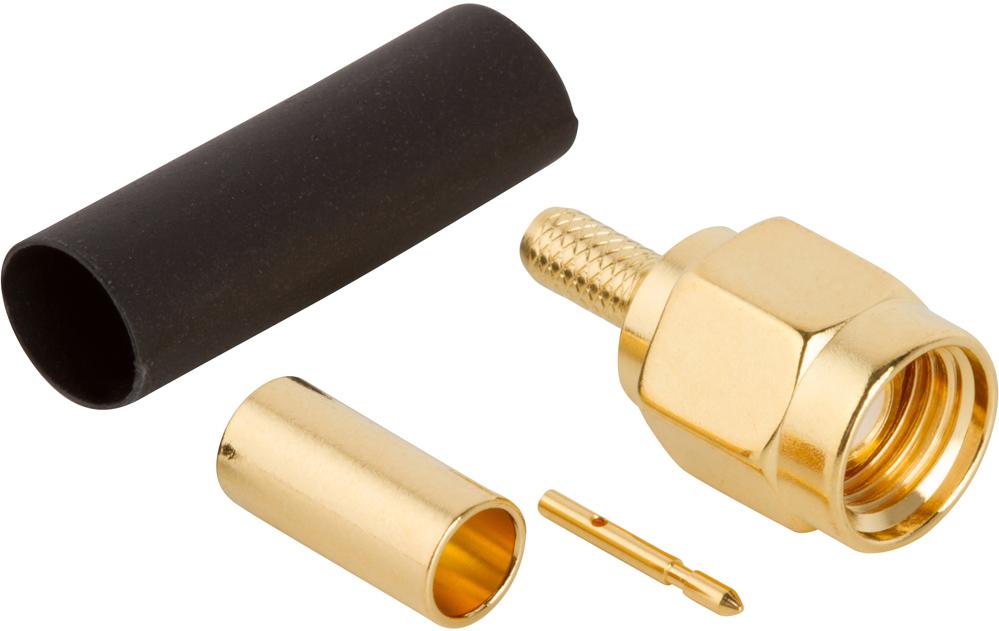 Amphenol RF-132178 RF-Steckverbinder Conn SMA 0Hz to 12.4GHz 50Ohm Crimp ST Cable Mount PL Gold