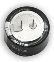 Eaton-KVW-5R0C105-R Doppio strato elettrico del condensatore - Supercondensatori Cap Supercap 1F 5V -20% to 80% ( 20.8 X 10.5mm ) Radial Cylindrical 5.5mm 10uA 30 Ohm 1000h 85°C Tray