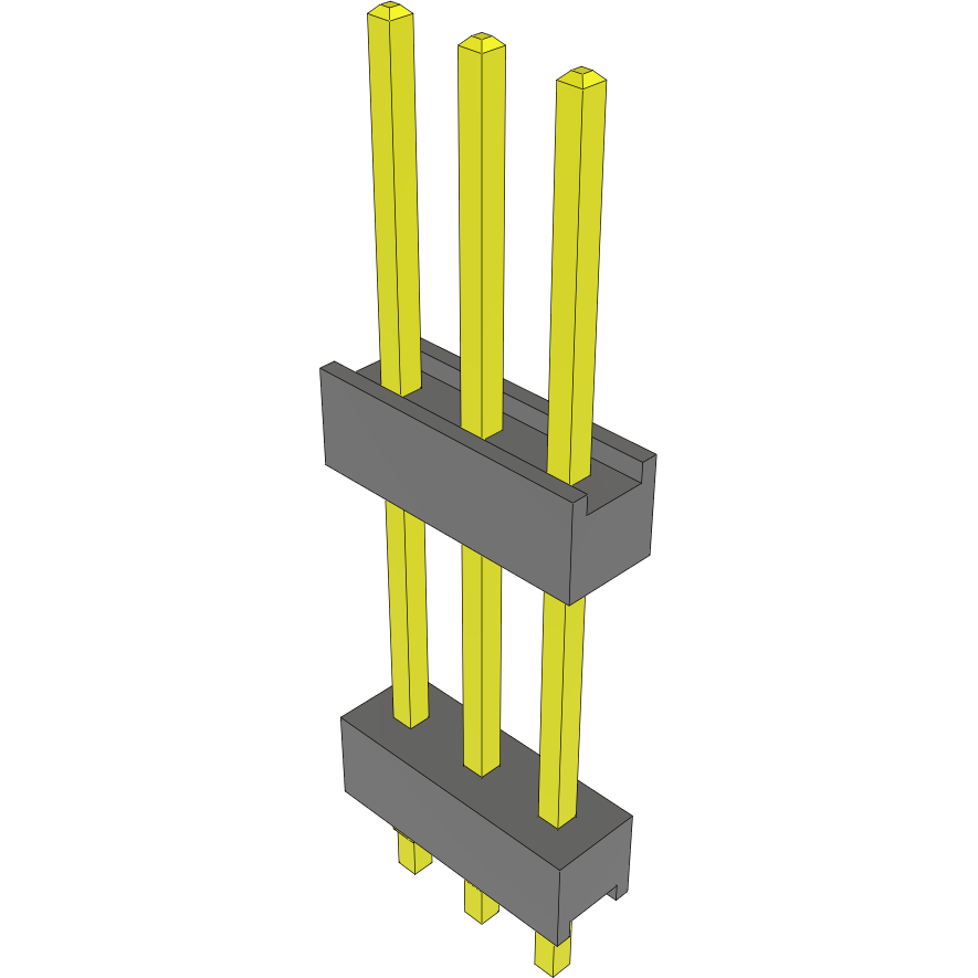 Samtec-DW-03-11-G-S-500-LL Steckverbinderleisten und Leiterplattenbuchsen Conn Board Stacker HDR 3 POS 2.54mm Solder ST Top Entry Thru-Hole Bulk