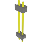 Conn Board Stacker HDR 2 POS 2.54mm Solder ST Top Entry Thru-Hole Bulk
