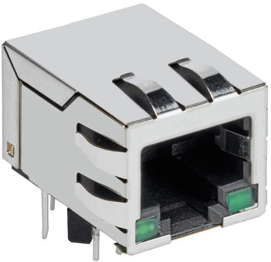 TRP Connector-2250040-3 电话及电信连接器 Conn RJ-45 F 8 POS 1.27mm Solder RA Thru-Hole 12 Terminal 1 Port