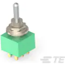 TE Connectivity-2-1437558-0 Switch Toggle Switch Toggle ON None ON DPDT Long Bat Lever Wire Lug 6A 250VAC 28VDC Panel Mount with Threads
