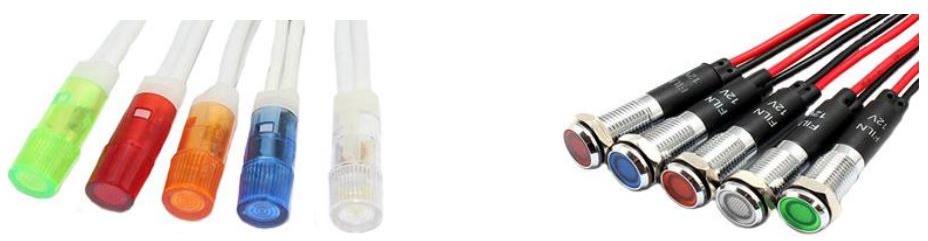 Mallory Sonalert Products-FL1P-8QW-2-W12V Panel Mount Indicators LED Panel Mount Indicator Uni-Color White 2-Pin