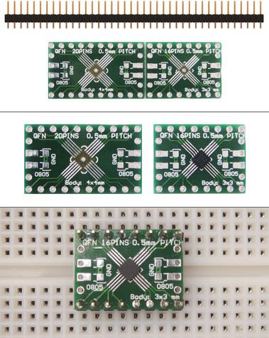 SchmartBoard-204-0016-01 Entwicklungssätze und Werkzeuge 0.5 Pitch 16 and 20 Pin QFP/QFN to DIP Adapter With Schmartboard, ez Technology