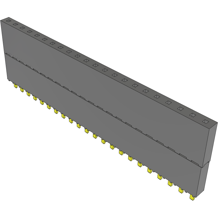 Samtec-ESW-122-33-G-S Cabezales del conector y receptáculos PCB Conn Elevated Socket SKT 22 POS 2.54mm Solder ST Top Entry Thru-Hole Tube