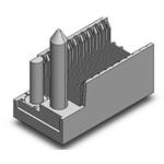 Amphenol-4675125064 Steckverbinder, Mutterplatine VHDM-HSD™ , Backplane connectors, Vertical Orientation, Press Fit Termination, 5 Row HSD, 25 positions, left, 5.15mm (0.202in), Header