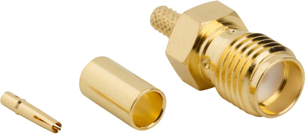 Amphenol RF-132229 RF-Steckverbinder Conn SMA 0Hz to 12.4GHz 50Ohm Crimp ST Cable Mount F Gold