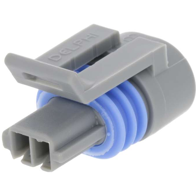 Delphi-12162198 Einzeladersteckverbinder, Gehäuse Conn Housing RCP 2 POS Crimp ST Cable Mount Gray