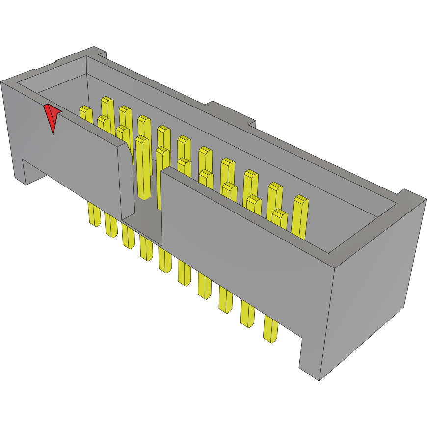 Samtec-SHF-110-01-L-D-TH-TR Steckverbinderleisten und Leiterplattenbuchsen Conn Shrouded Header (4 Sides) HDR 20 POS 1.27mm Solder ST Top Entry Thru-Hole T/R