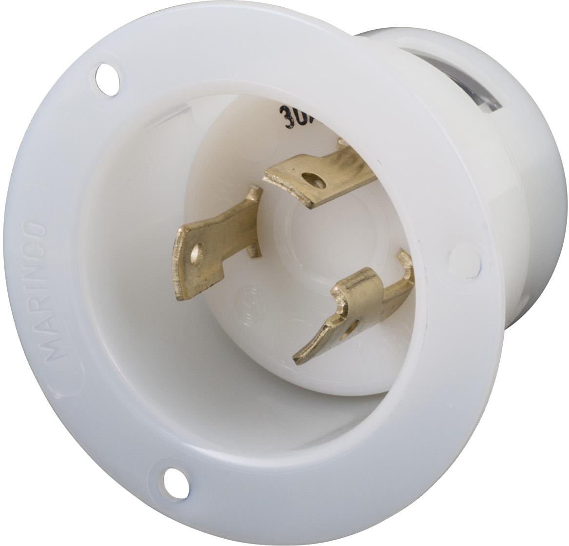 Marinco-305FI Steckverbinder 30A 125V FLANGED INLET LOCKING