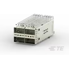 TE Connectivity-2308171-6 Telecomunicaciones y teléfono del conector ZQSFP+ CAGE CONN 2X2, EMI SPRING, BTB