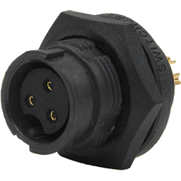 Switchcraft-EN3P3F16X 圆形连接器 Conn Circular SKT 3 POS Solder Cup ST Panel Mount 3 Terminal 1 Port Bulk