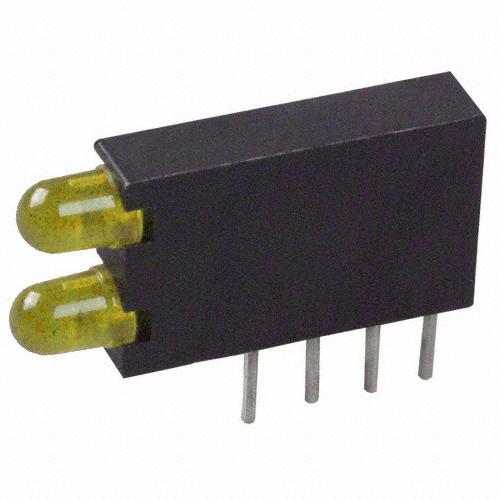VCC (Visual Communications Company, LLC)-5682F7_7 LEDs Circuit Board Indicator LED 3mm 2POS RightAngle Yellow/Yellow