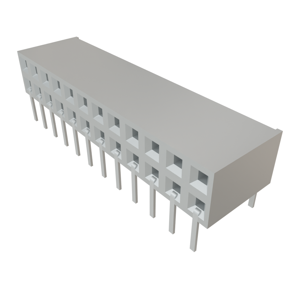 Samtec-BCS-112-L-D-HE Steckverbinderleisten und Leiterplattenbuchsen Conn Socket Strip SKT 24 POS 2.54mm Solder RA Side Entry Thru-Hole TIGER CLAW™ Tube