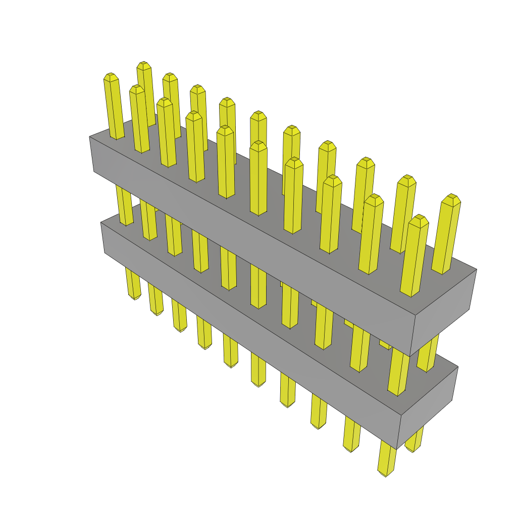 Samtec-TW-10-03-L-D-280-125 Embases de raccordement et réceptacles PCB Conn Board Stacker HDR 20 POS 2mm Solder ST Top Entry Thru-Hole Bulk