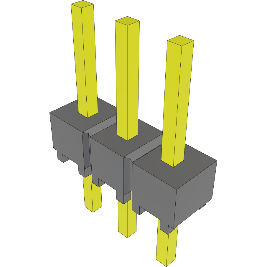 Samtec-HMTSW-103-07-L-S-200 Cabezales del conector y receptáculos PCB Conn Unshrouded Header HDR 3 POS 2.54mm Solder ST Top Entry Thru-Hole Bulk
