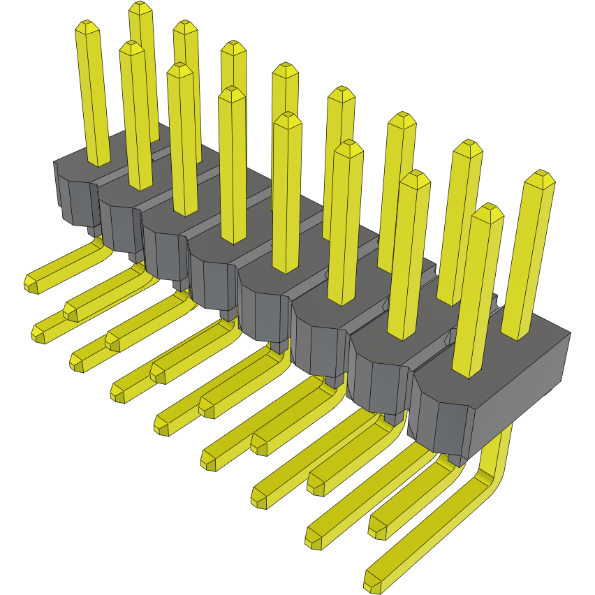 Samtec-TSW-108-08-G-D-RA Steckverbinderleisten und Leiterplattenbuchsen Conn Unshrouded Header HDR 16 POS 2.54mm Solder RA Side Entry Thru-Hole Bulk