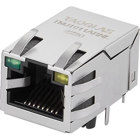 taoglas-TMJ1011ABNL | RJ45 Integrated Connectors 电话及电信连接器 Conn RJ-45 F 8 POS 1.27mm Solder RA Thru-Hole 12 Terminal 1 Port Tray