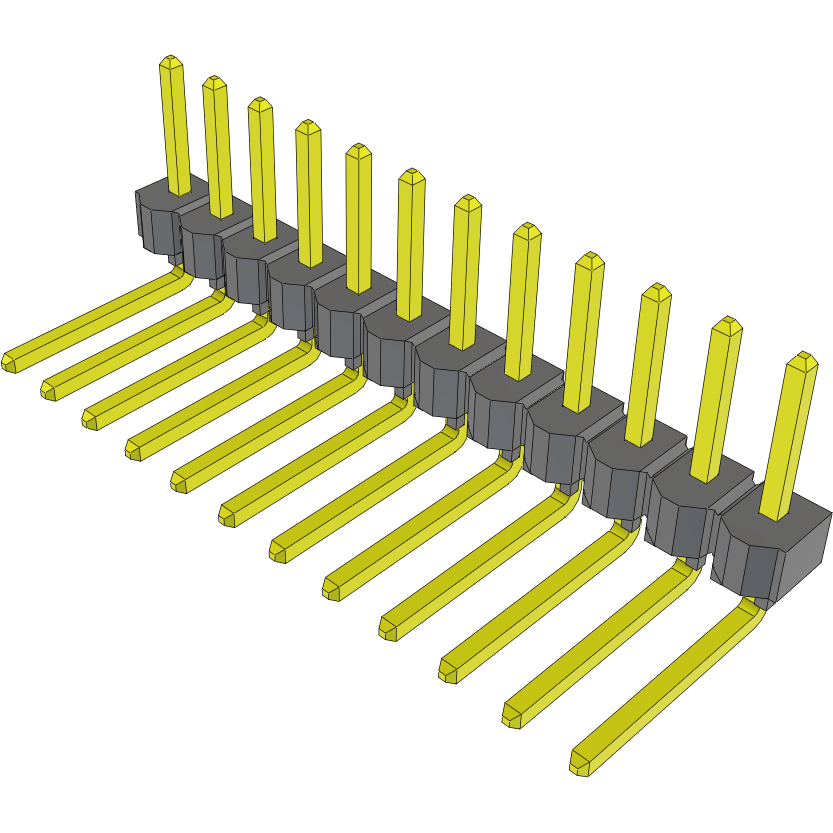 Samtec-TSW-112-09-T-S-RA Steckverbinderleisten und Leiterplattenbuchsen Conn Unshrouded Header HDR 12 POS 2.54mm Solder RA Side Entry Thru-Hole Bulk