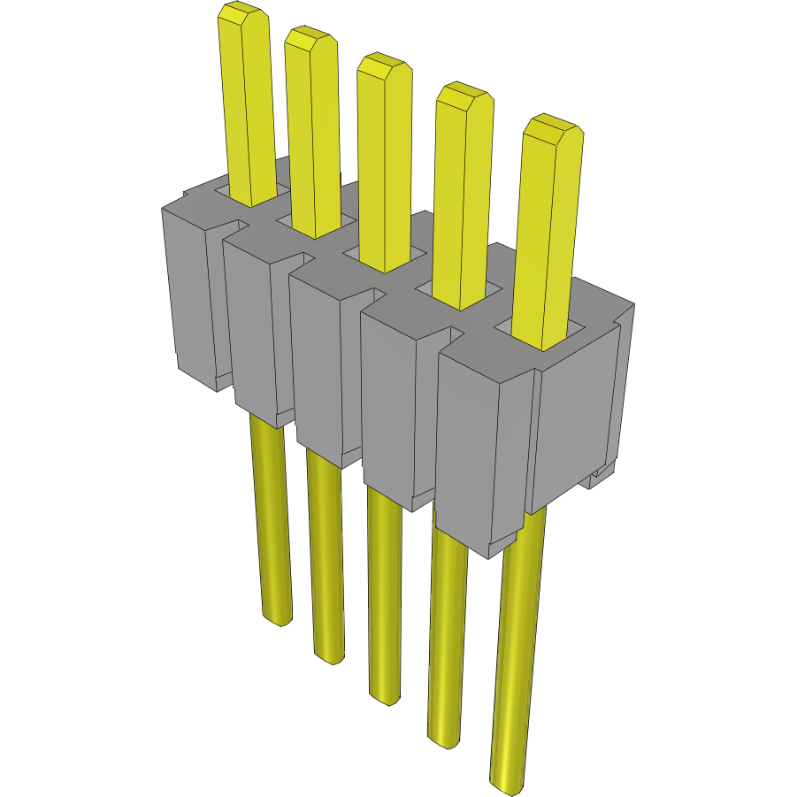 Samtec-MTMS-105-51-G-S-100 Piastre connettori e prese PCB Conn Unshrouded Header HDR 5 POS 1.27mm Solder ST Top Entry Thru-Hole Bulk
