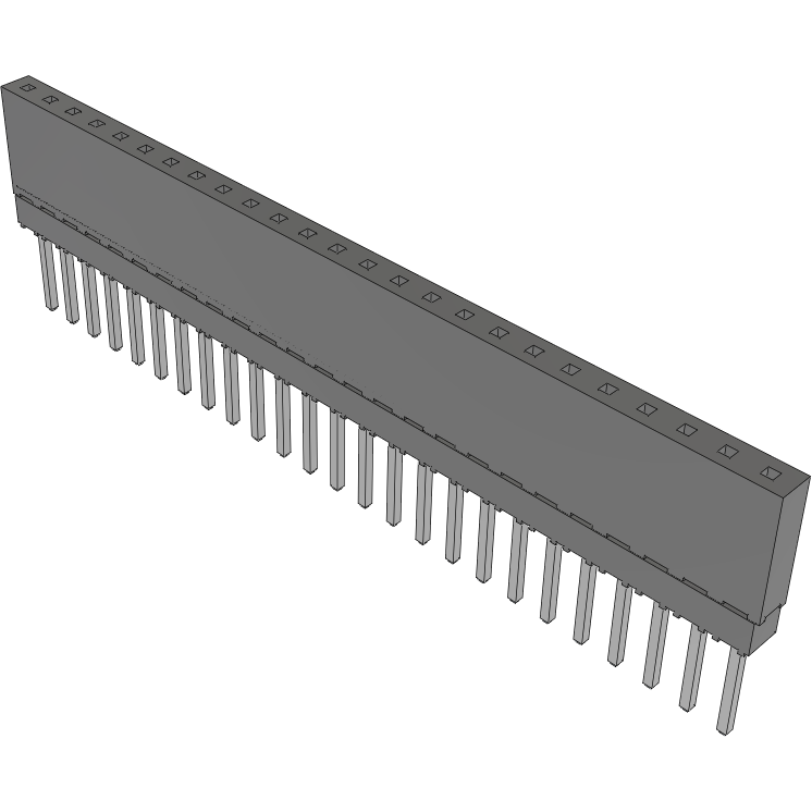 Samtec-ESQ-125-13-L-S Steckverbinderleisten und Leiterplattenbuchsen Conn Elevated Socket SKT 25 POS 2.54mm Solder ST Top Entry Thru-Hole Tube