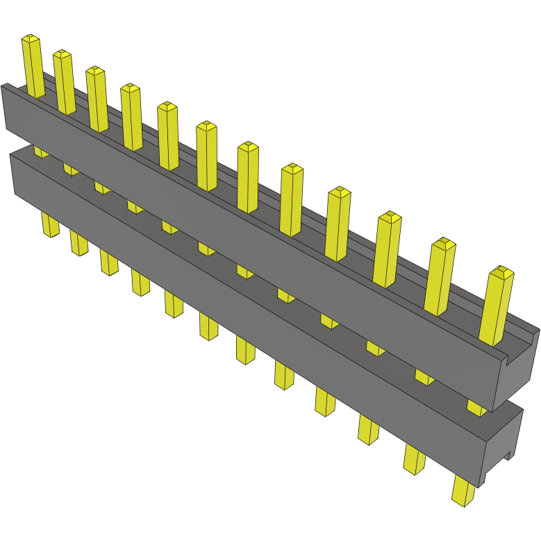Samtec-DW-12-17-T-S-260 Connector Headers and PCB Receptacles Conn Board Stacker HDR 12 POS 2.54mm Solder ST Top Entry Thru-Hole Bulk