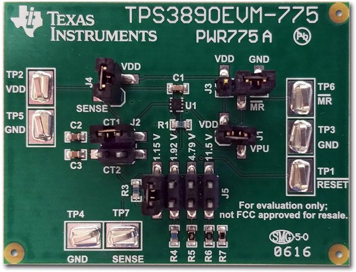 Texas Instruments-TPS3890EVM-775 Power Management Development Boards and Kits TPS3890 Processor Supervisory Evaluation Board