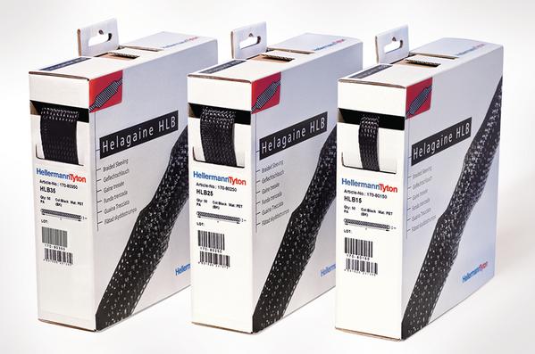 HellermannTyton-170-80350 电缆配件 Cable Accessories Braided Sleeving Polyester Black Pack