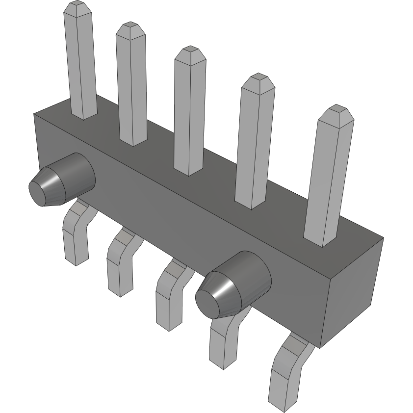Samtec-MMT-105-01-T-SH-A Embases de raccordement et réceptacles PCB Conn Unshrouded Header HDR 5 POS 2mm Solder RA Side Entry SMD Tube