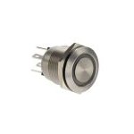 Bulgin Components PLC-MPI002/28/D5 Interruttore a pressione Switch Push Button N.O. SPST Flush Round Button 0.05A 24VDC Momentary Panel Mount Quick Connect Bulk